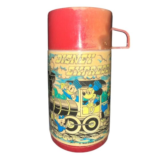 Vintage 1950s Disney Express Aladdin Thermo Bottle With Red Lid - Picture 1 of 8
